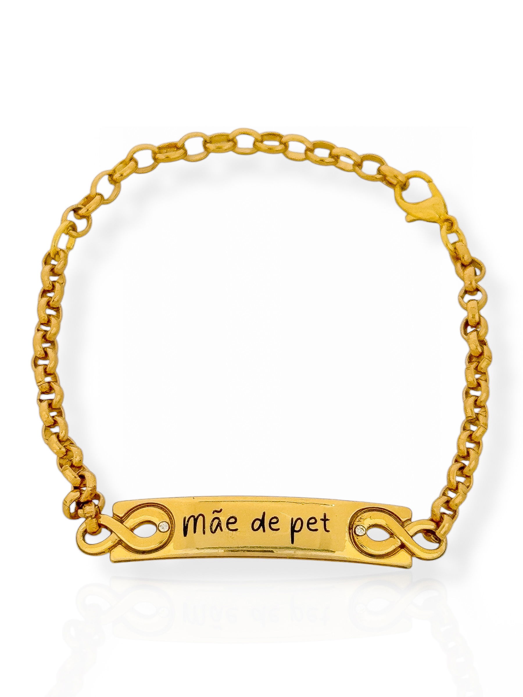 Pulseira Semi Joia Com Plaquinha 'Mãe de Pet'