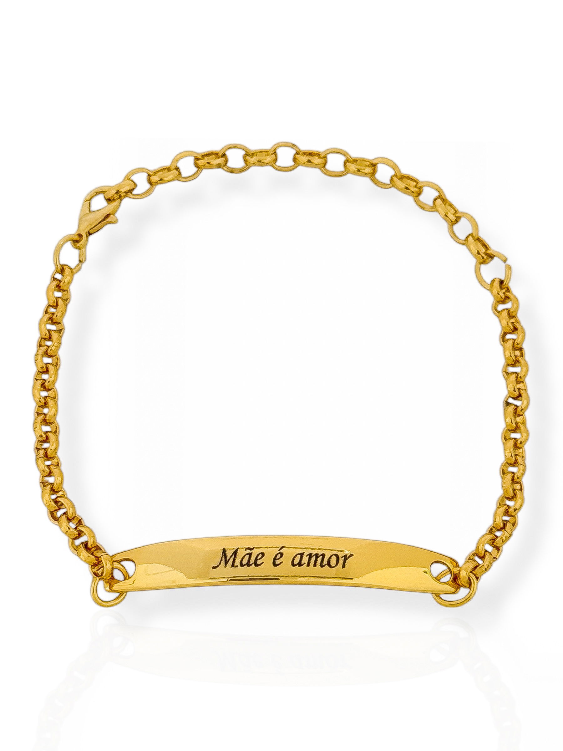 Pulseira Semi Joia Com Plaquinha 'Mãe é Amor'