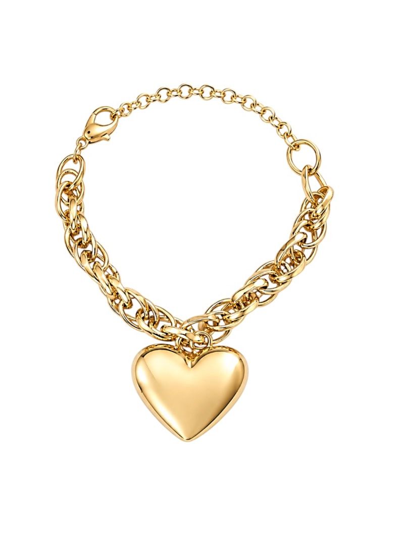 Pulseira Semi Joia Elos com Pingente Coração