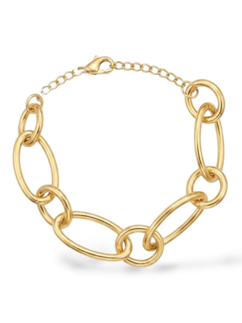 Pulseira Semi Joia Elos Ovais Lisos