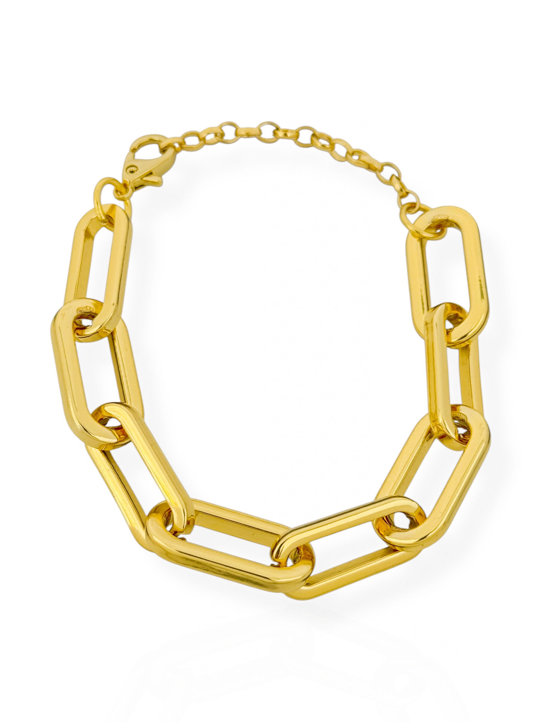 Pulseira Semi Joia Max Elo Retangular Liso