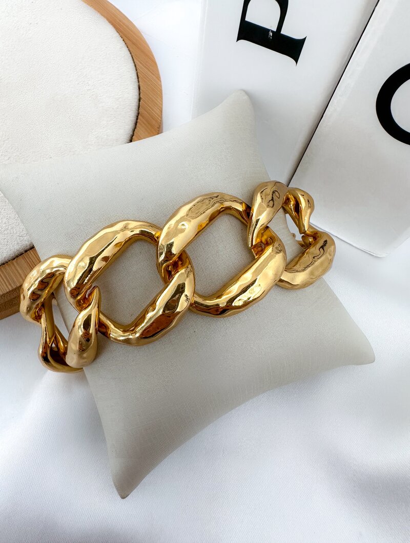 Pulseira Semi Joia Maxi Elos Martelados