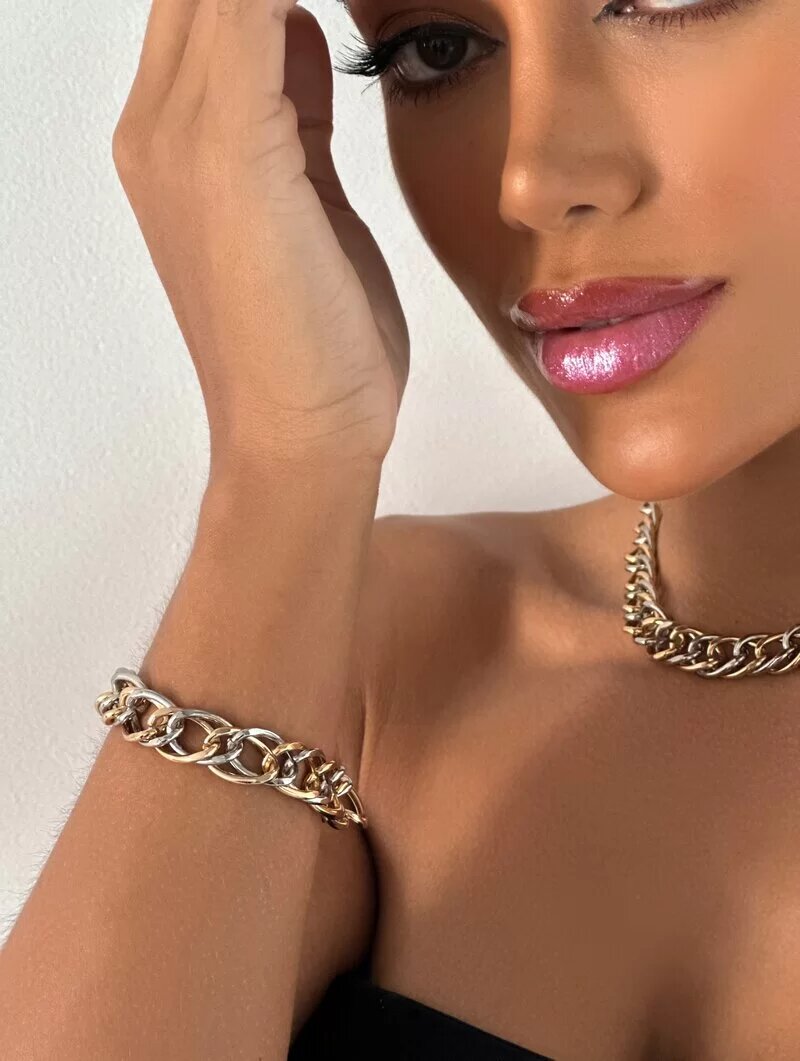 Pulseira Semi Joia Mix Banho Elo Grumet