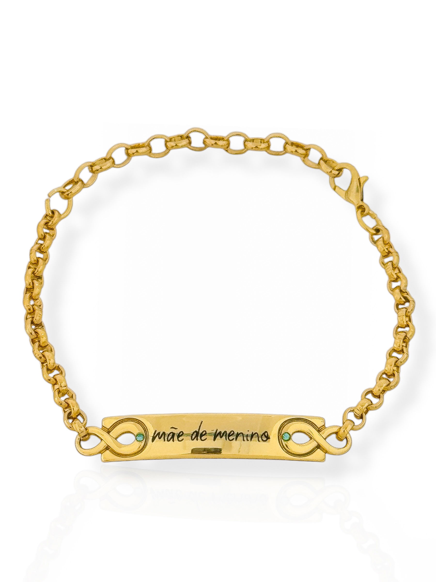 Pulseira Semi Joia Plaquinha Mãe de Menino' e 'Mãe de Menina '