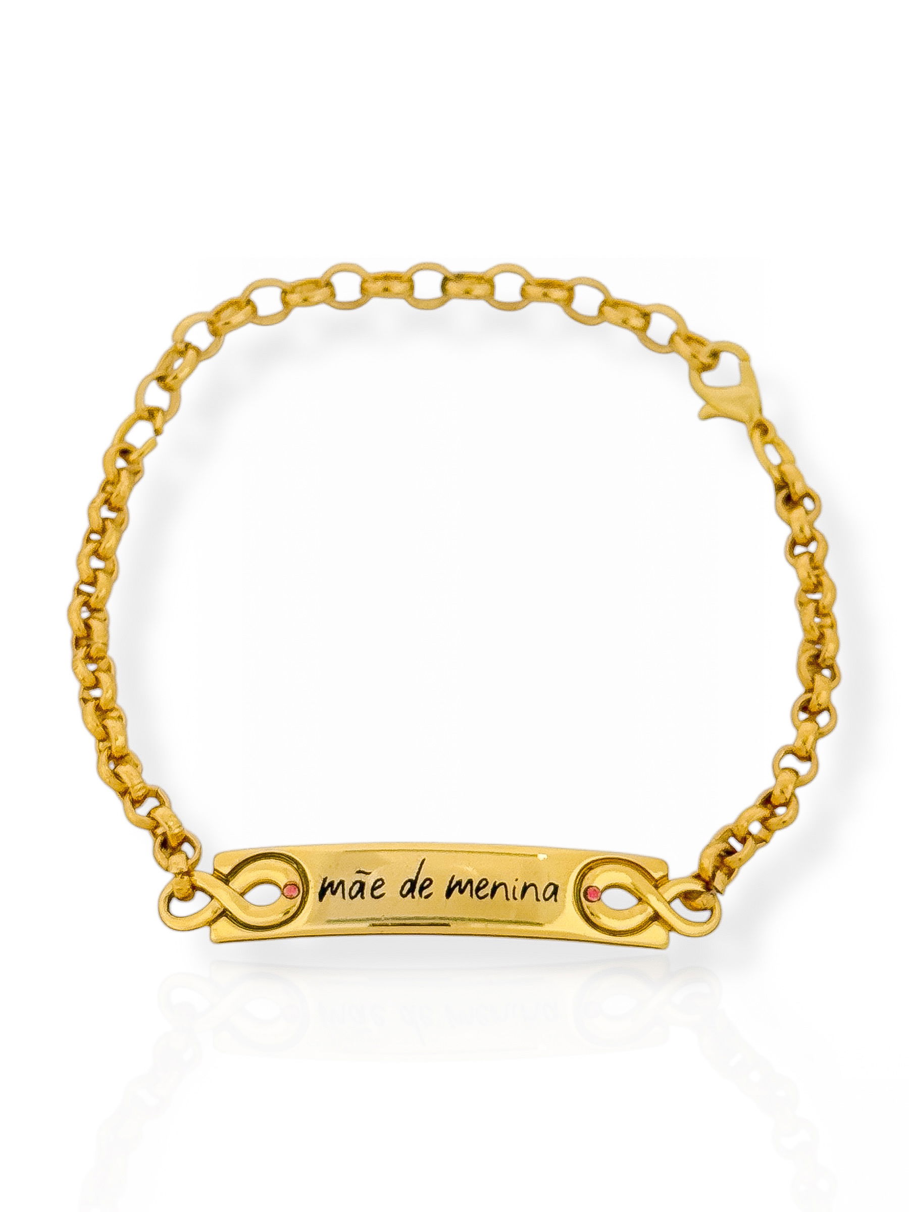 Pulseira Semi Joia Plaquinha Mãe de Menino' e 'Mãe de Menina '