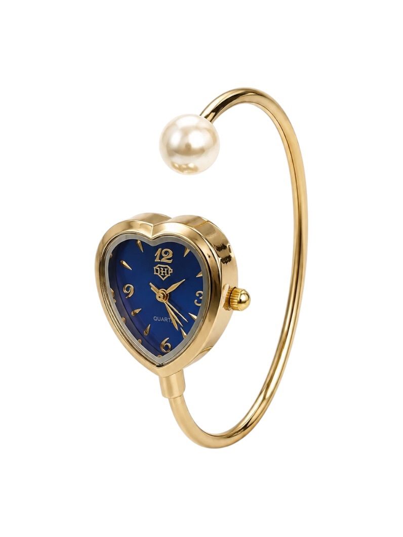 Relógio Emily - Design Dourado e Azul