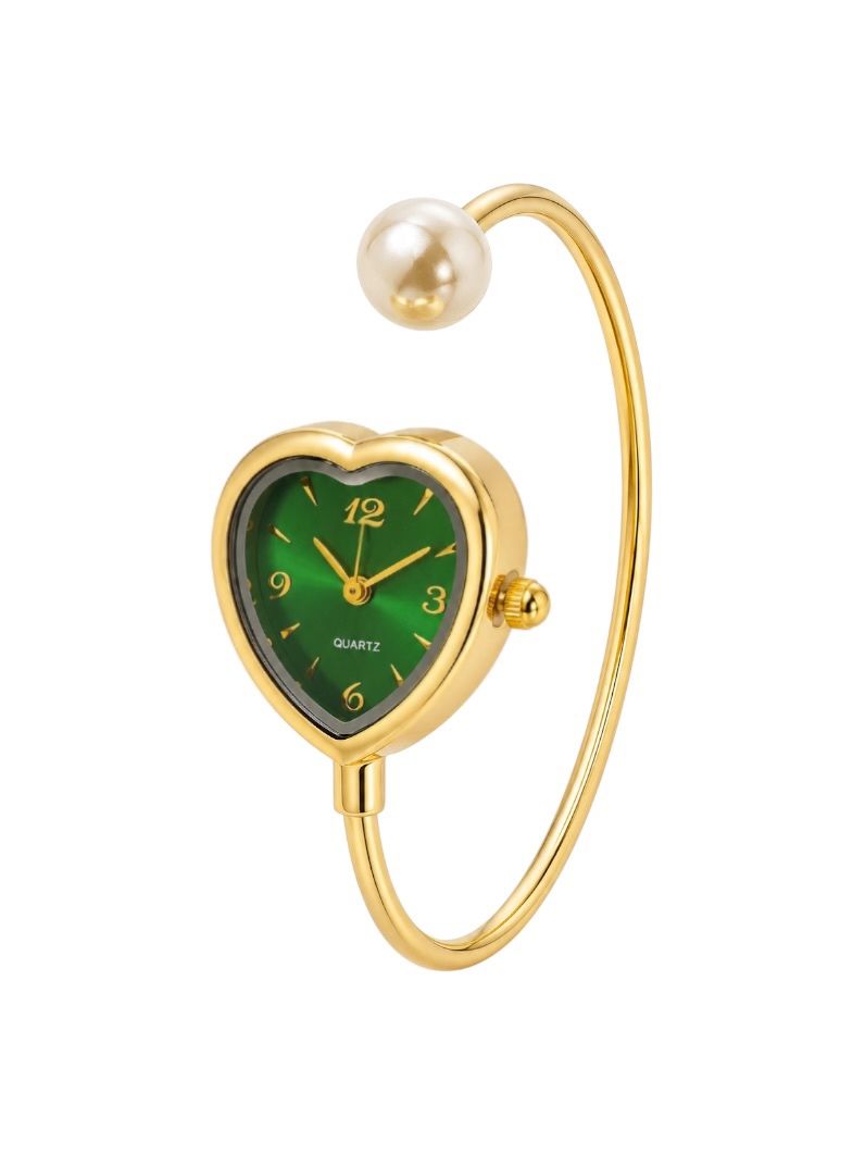 Relógio Emily - Design Dourado e Verde
