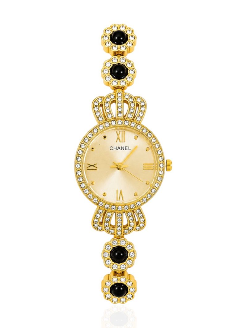 Relógio Lauren - Design Dourado e Preto Com Fundo Dourado