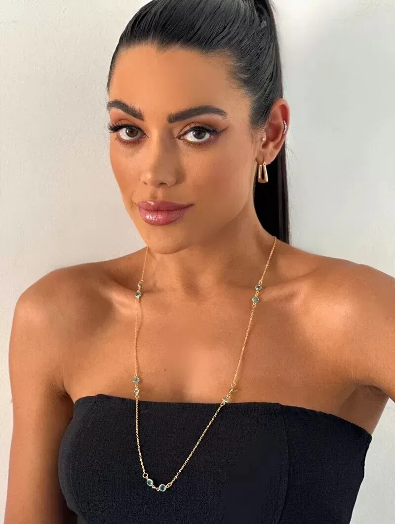 Riviera folheado a ouro 18k e prata 925 com cristais.