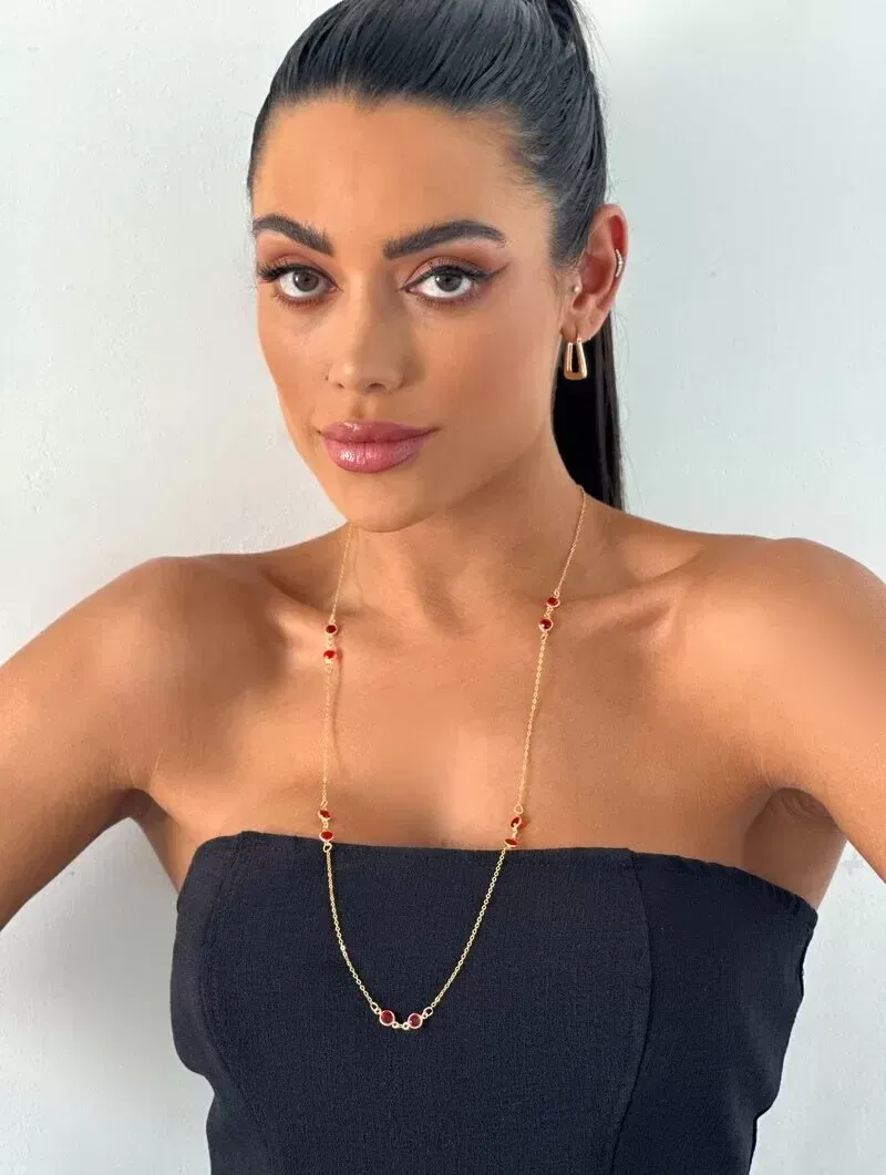 Riviera folheado a ouro 18k e prata 925 com cristais.