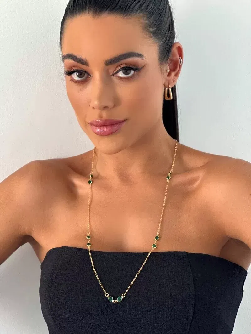 Riviera folheado a ouro 18k e prata 925 com cristais.