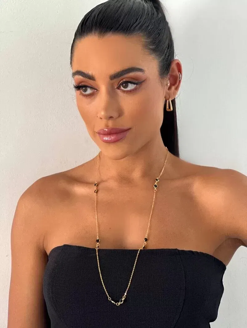 Riviera folheado a ouro 18k e prata 925 com cristais.