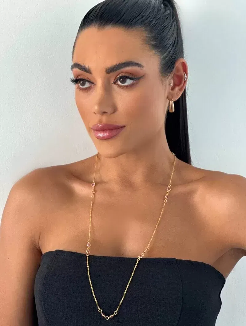 Riviera folheado a ouro 18k e prata 925 com cristais.