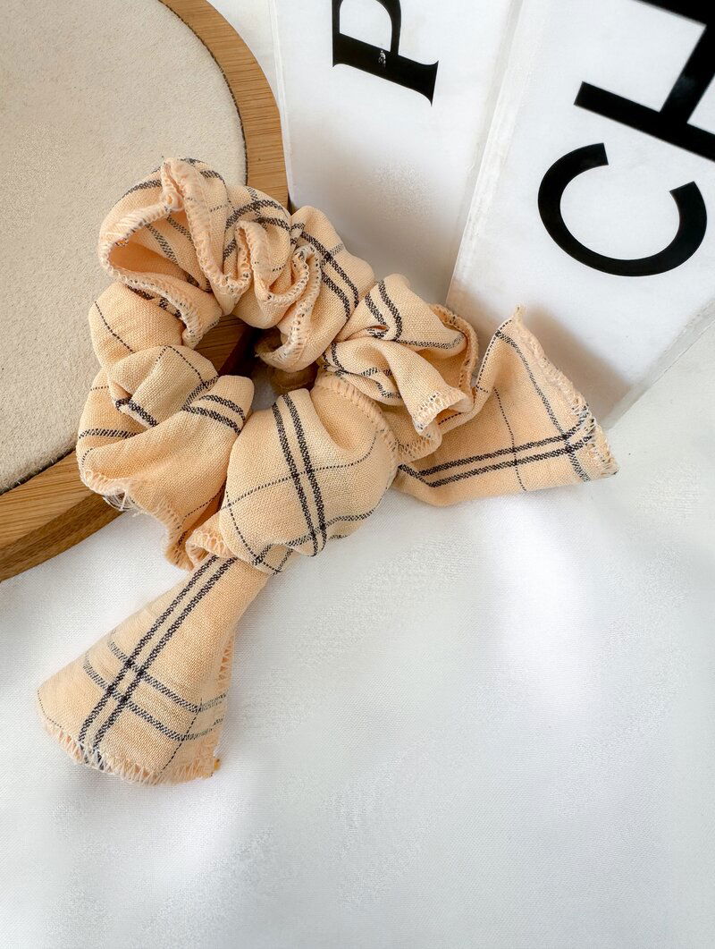 Scrunchie de Tecido Xadrez