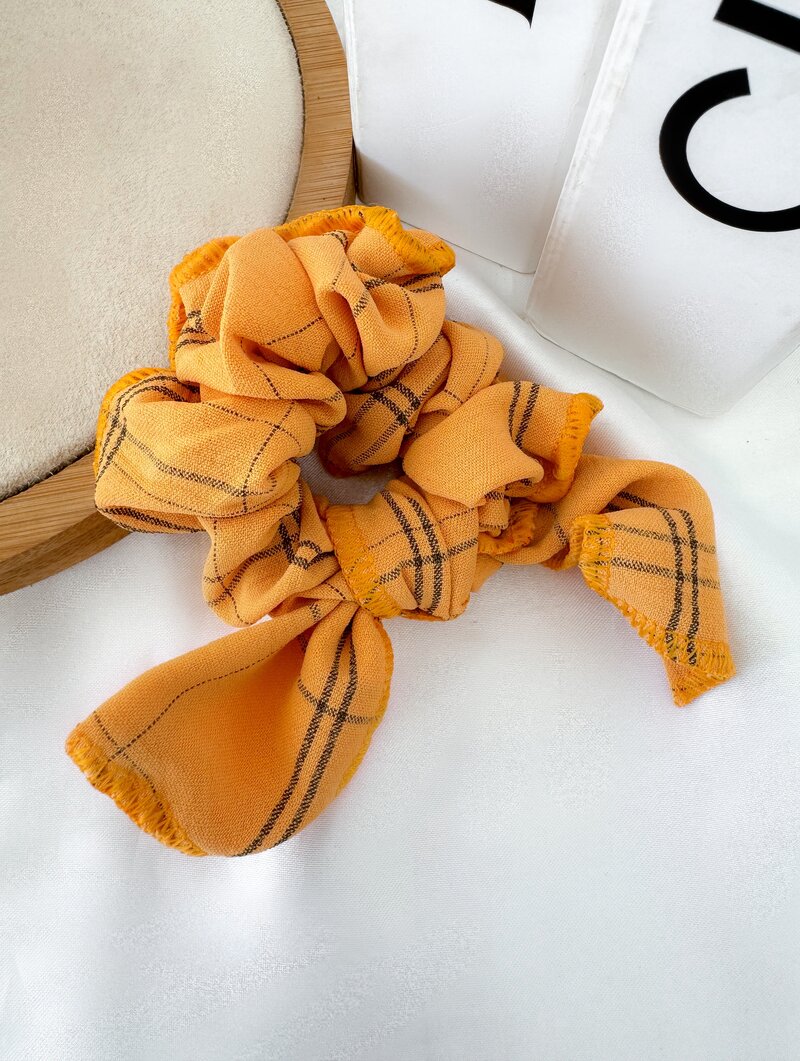 Scrunchie de Tecido Xadrez