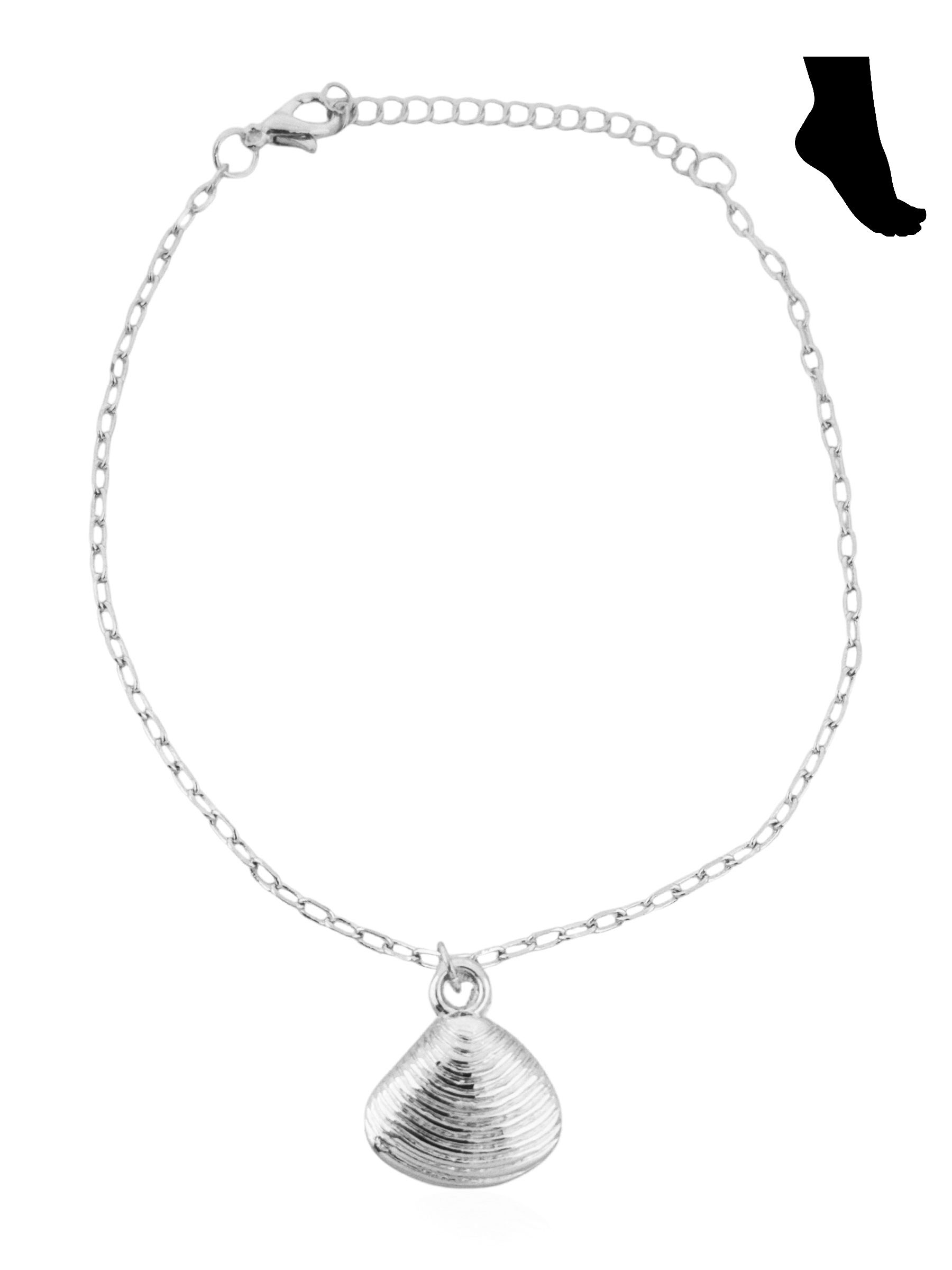 Tornozeleira Folheada a Ouro 18k e Prata Design Concha