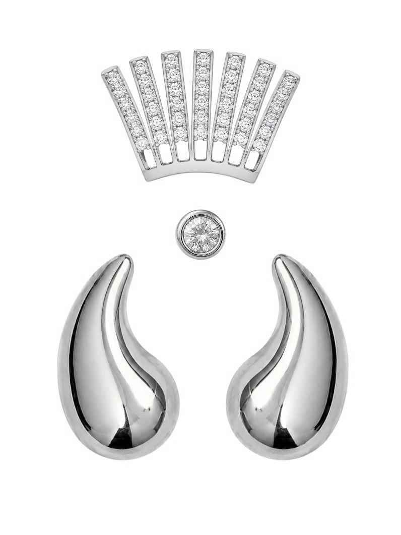 Trio de Brinco Folheado a Ouro 18k e Prata Argola Cravejada e Gota