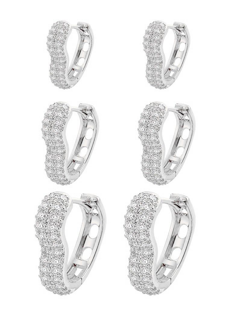 Trio de Brinco Folheado a Ouro 18k e Prata Argolas Design Coração