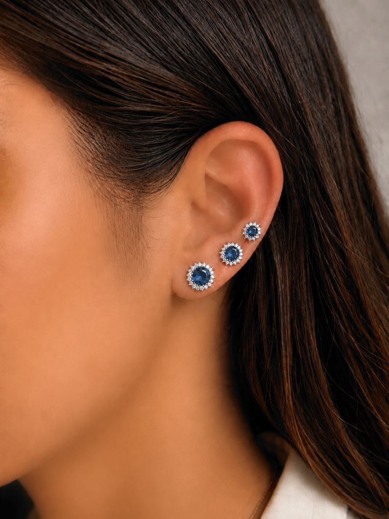 Trio de Brinco Folheado a Ouro 18k e Prata Cristal Com Zircônias