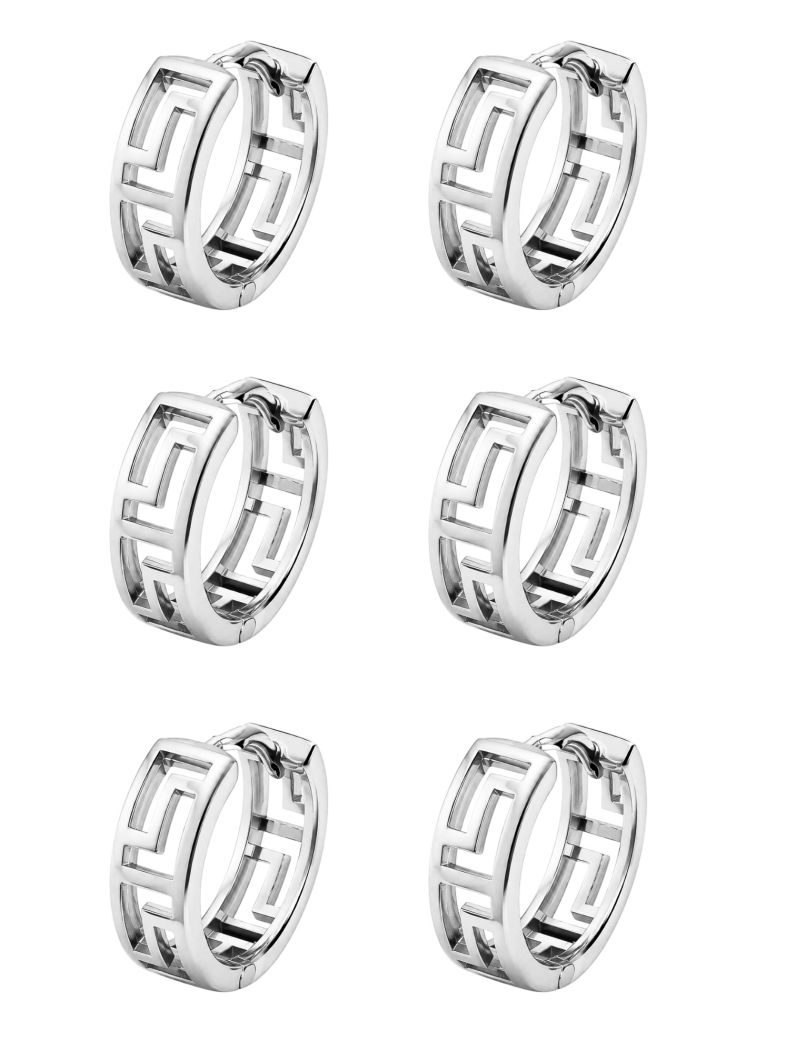 Trio de Brinco Folheado a Ouro 18k e Prata Design Moderno Vazado