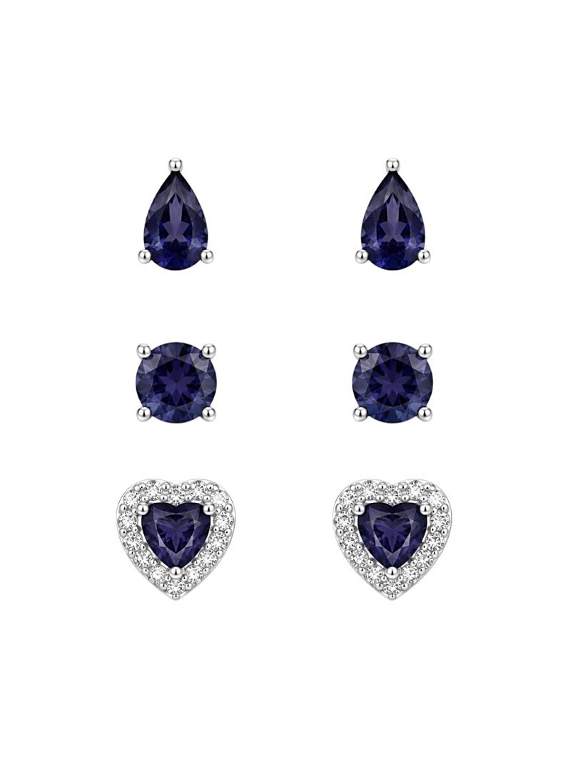Trio de Brinco Folheado a Ouro 18k e Prata Formas de Cristal