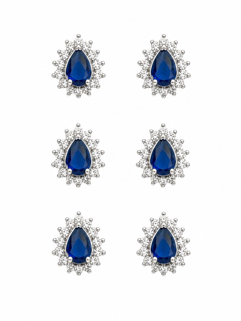Trio de Brinco Folheado a Ouro 18k e Prata Gotas Cravejadas