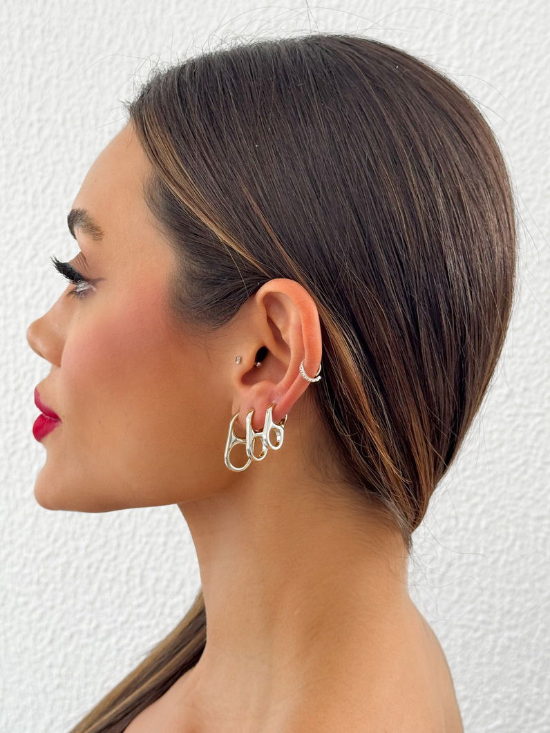 Trio de Brinco Folheado a Ouro 18k e Prata Inspiração Joalheria