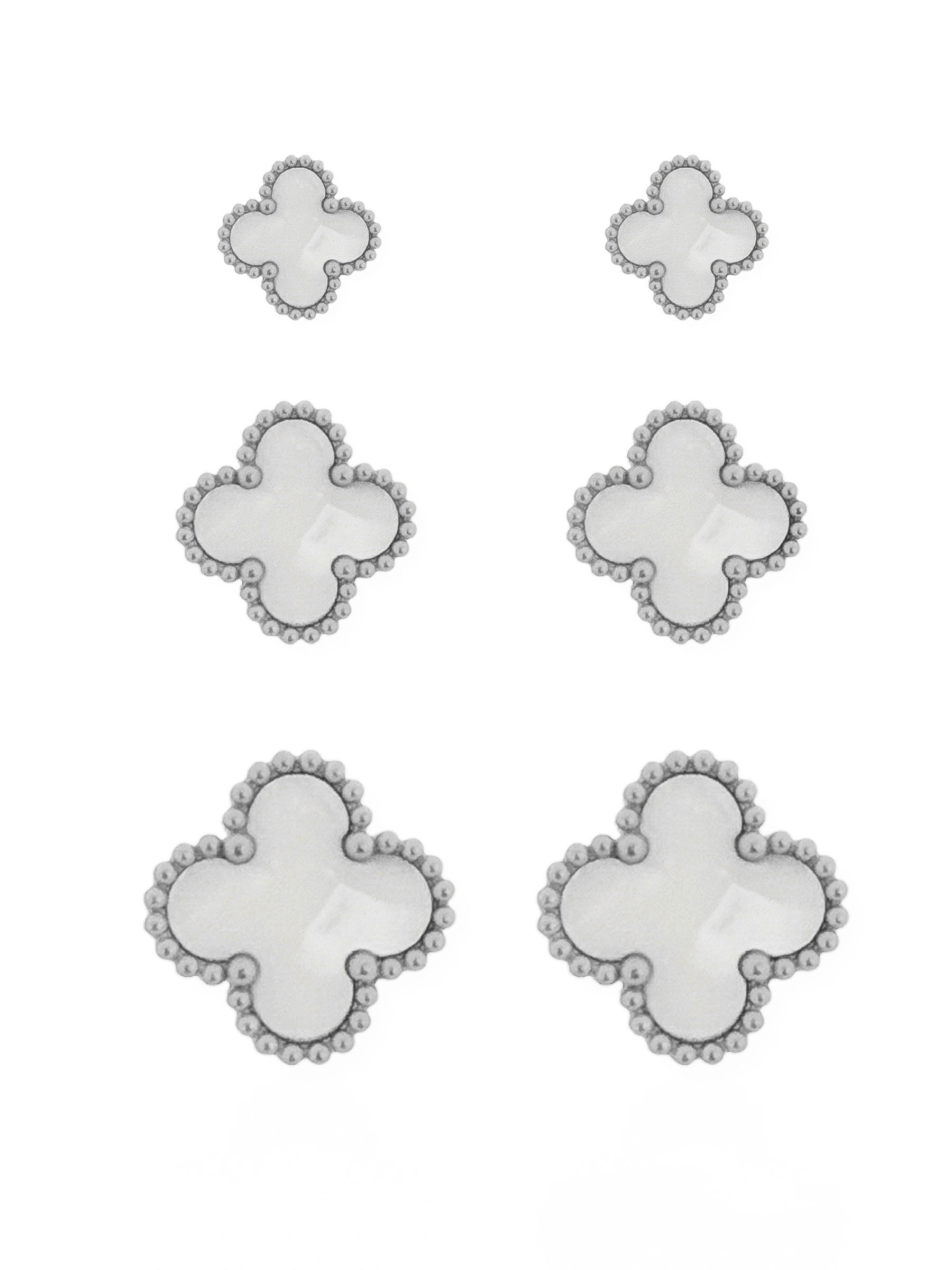 Trio de Brinco Folheado a Ouro 18k e Prata Inspiração Vg. Resinado Aço inoxidável