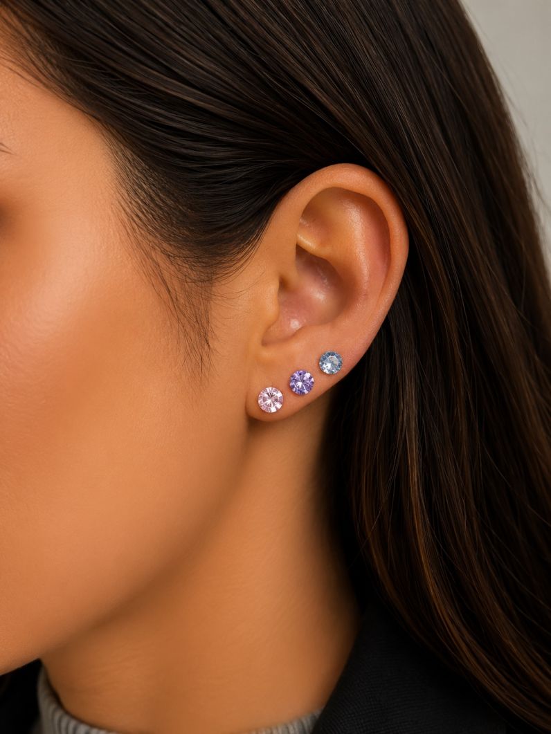 Trio de Brinco Folheado a Ouro 18k e Prata Pontos de Luz