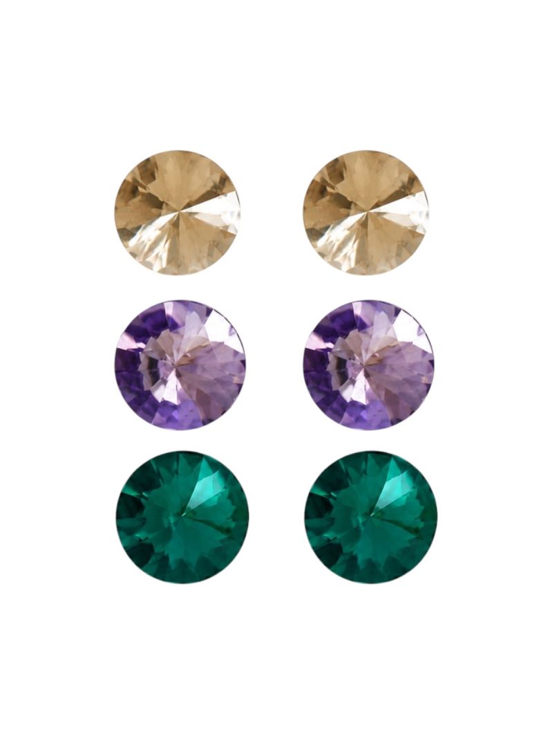 Trio de Brinco Folheado a Ouro 18k e Prata Pontos de Luz