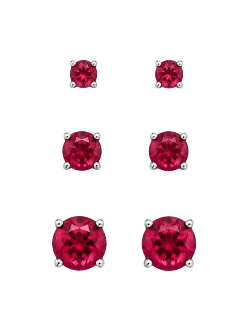 Trio de Brinco Folheado a Ouro 18k e Prata Zircônias Coloridas