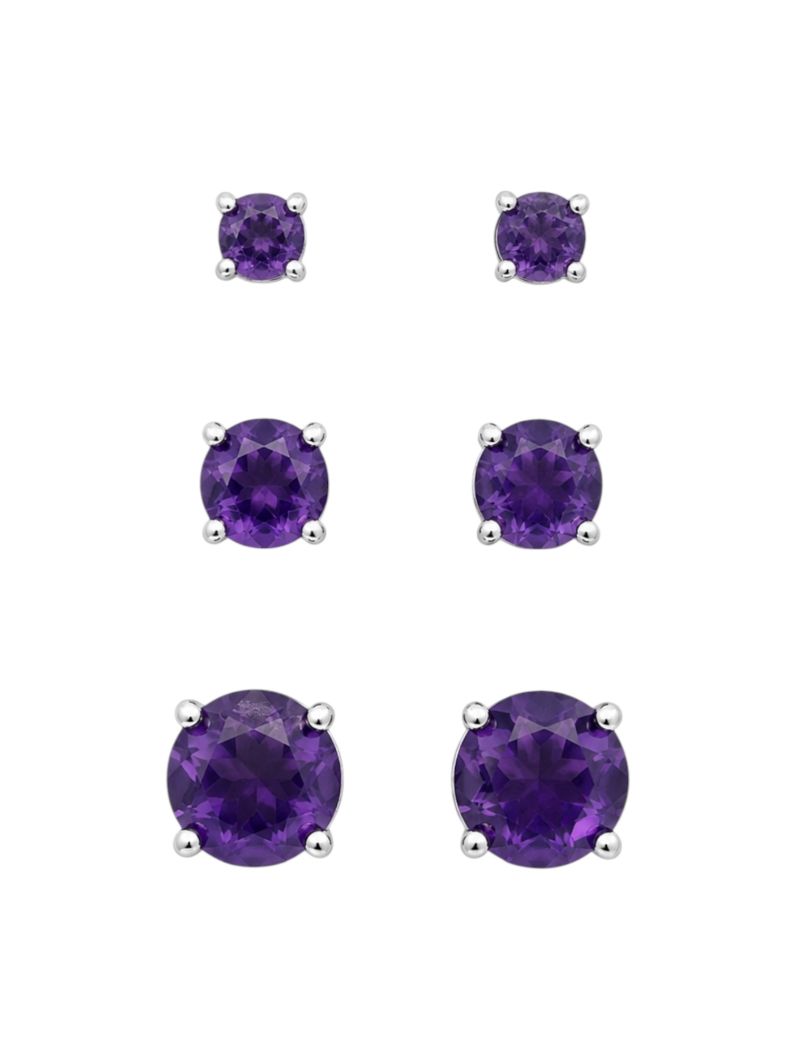 Trio de Brinco Folheado a Ouro 18k e Prata Zircônias Coloridas