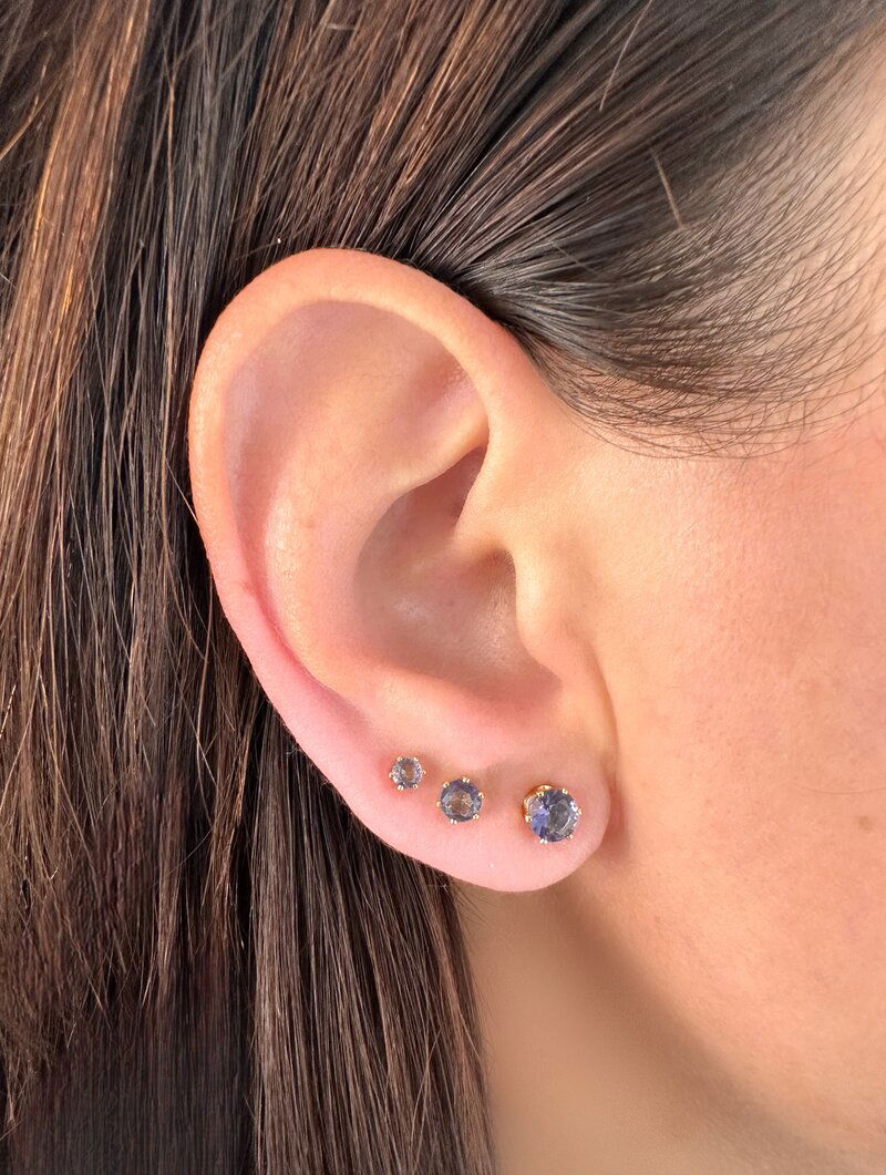 Trio de Brincos Folheado a Ouro 18k e Prata Pedras de Zircônia