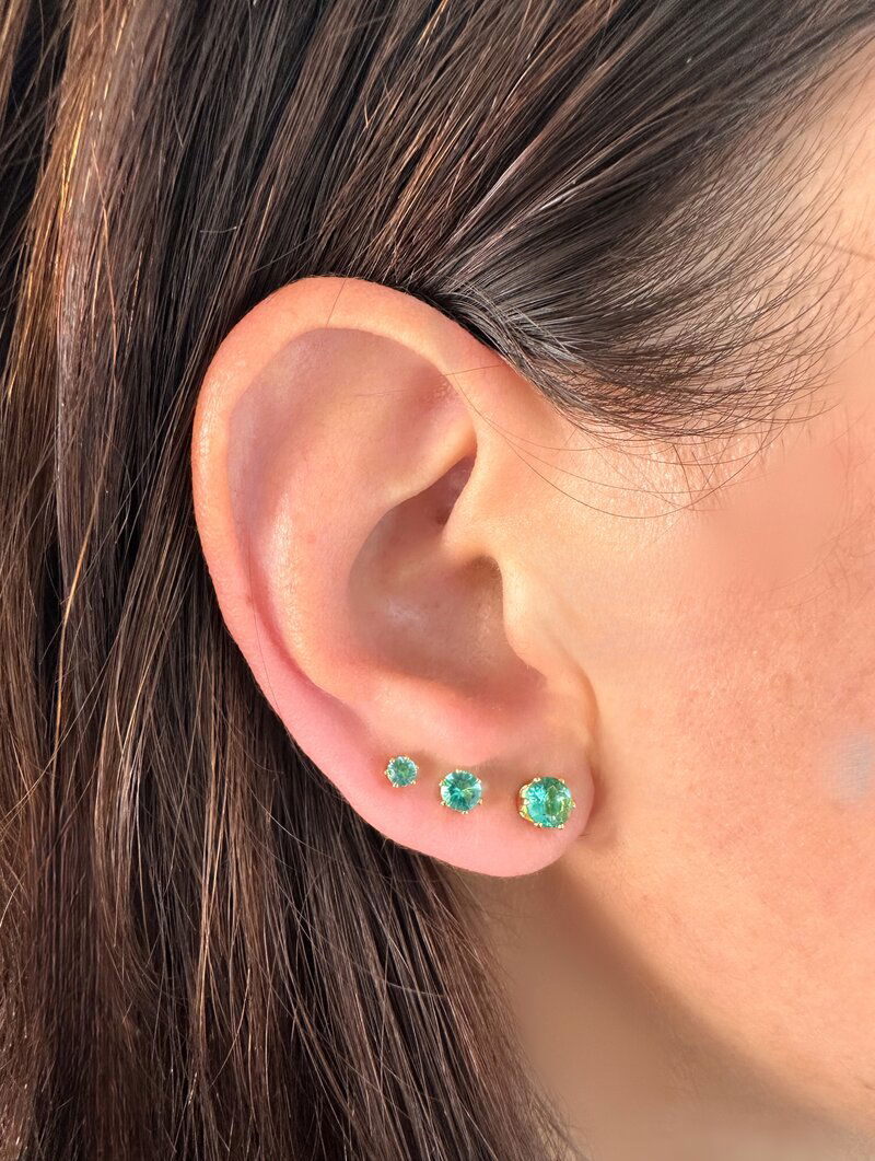 Trio de Brincos Folheado a Ouro 18k e Prata Pedras de Zircônia