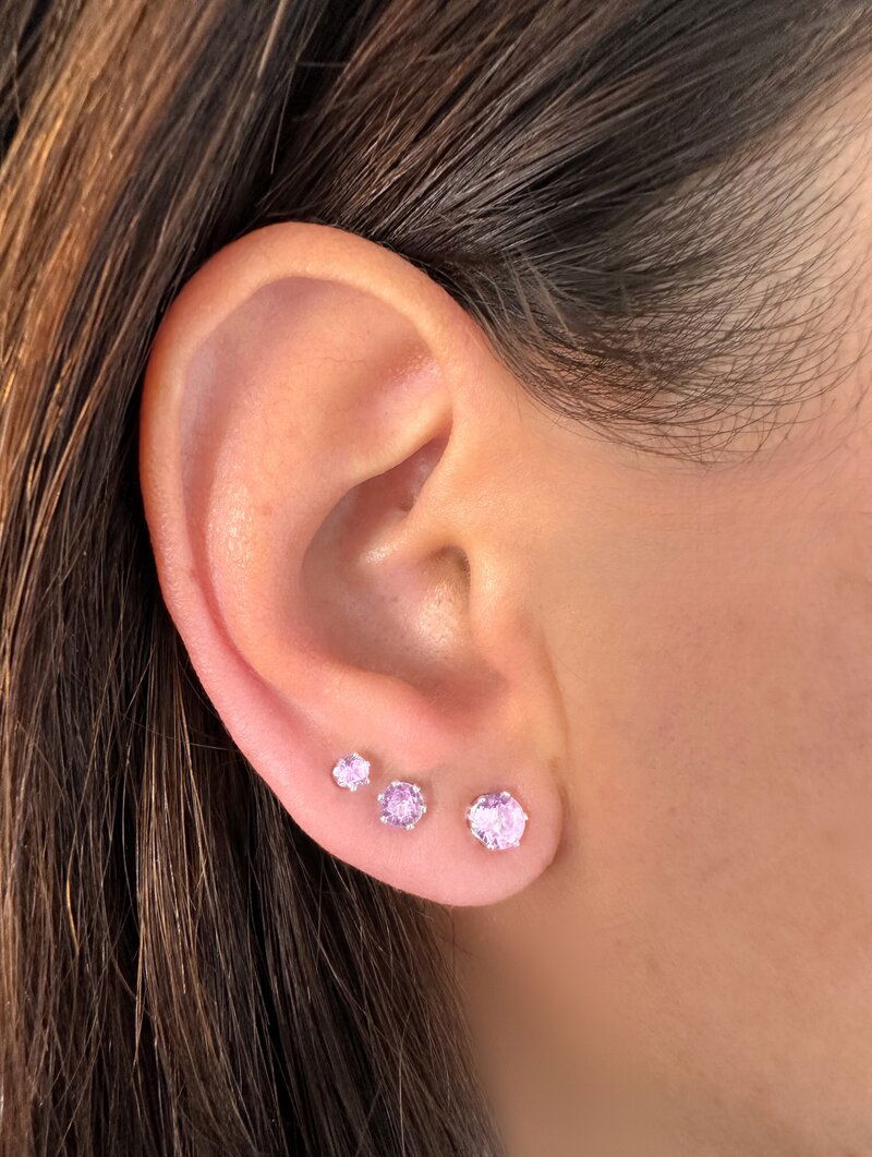 Trio de Brincos Folheado a Ouro 18k e Prata Pedras de Zircônia