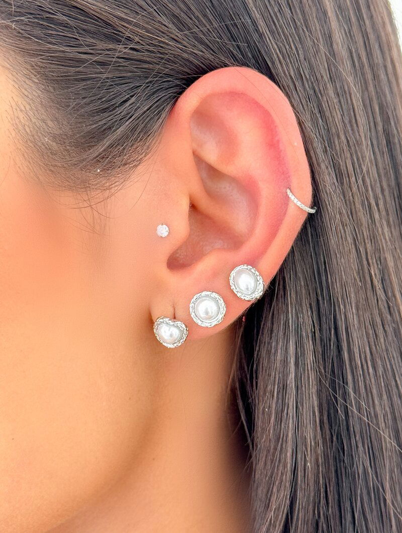 Trio de Brincos Folheado a Ouro 18k e Prata Pérolas Diversas