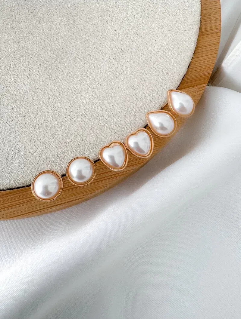 Trio de Brincos Folheados a Ouro 18k e Prata Pérolas Formatos Diversos