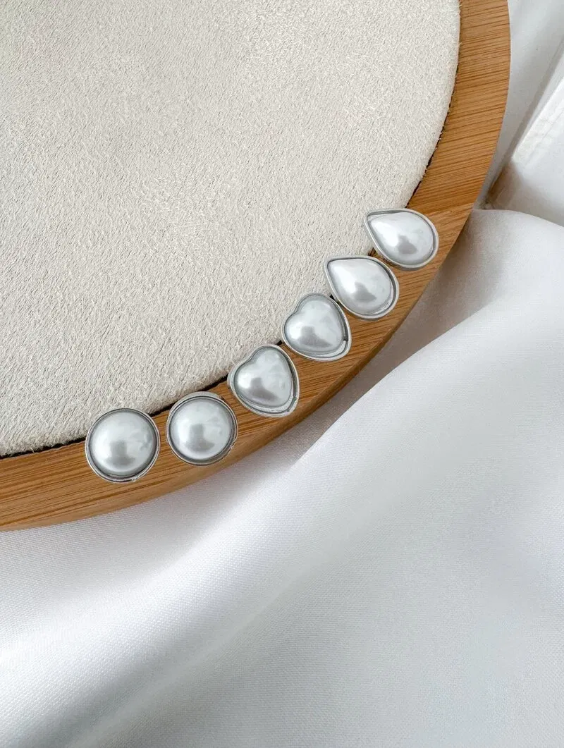 Trio de Brincos Folheados a Ouro 18k e Prata Pérolas Formatos Diversos