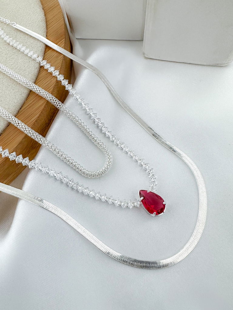 trio de joinhas folheado a ouro 18k e prata 925 fita, rabo de tatu, micro zircônias com gota