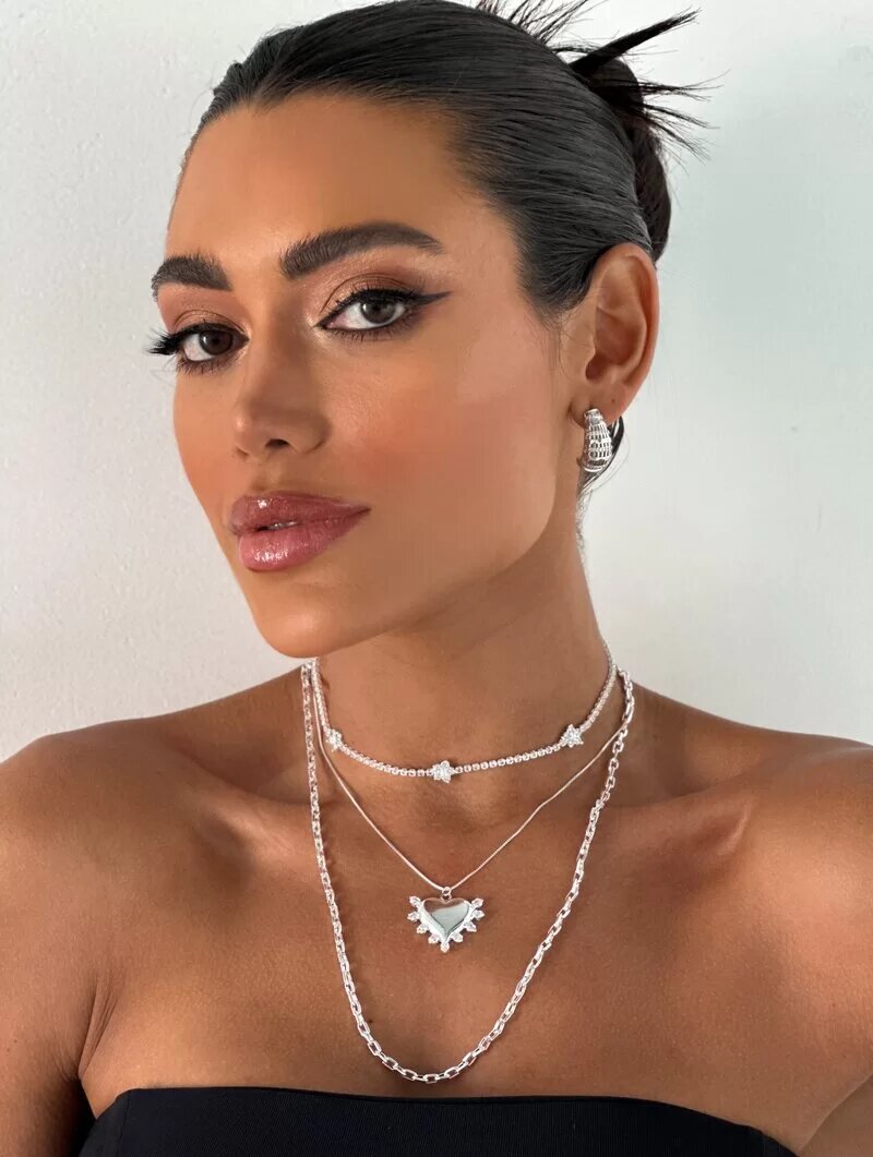 Trio de Joinhas Folheado a Ouro 18k e Prata 925 Micro Zircônias e Flor e Coração