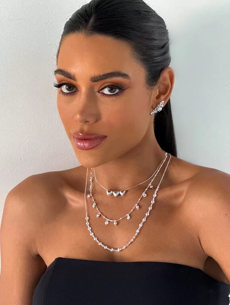 Trio de Joinhas Folheado a Ouro 18k e Prata Corações com Pontos de Luz