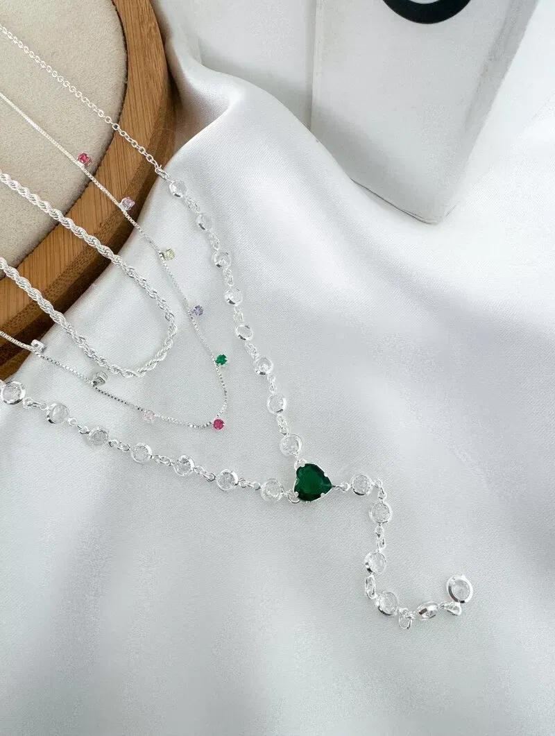 Trio de Joinhas Folheado a Ouro 18k e Prata Cordão Baiano com Zircônias
