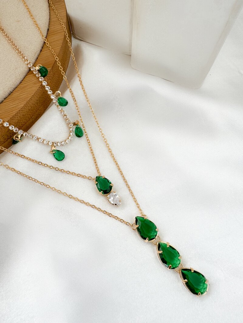 Trio de Joinhas Folheado a Ouro 18k e Prata Zircônias e Cristais