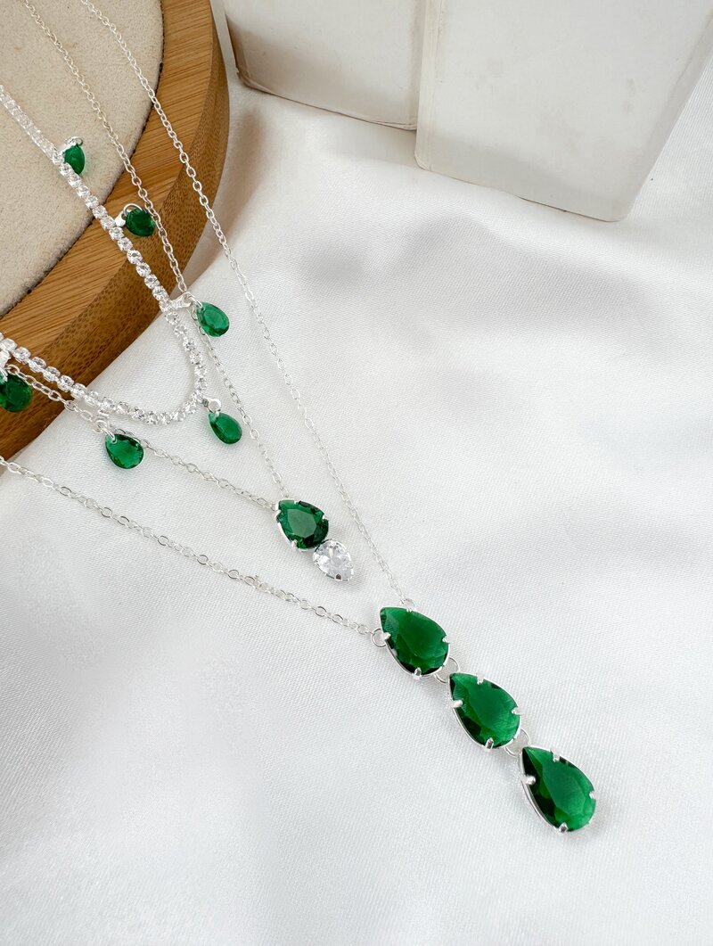 Trio de Joinhas Folheado a Ouro 18k e Prata Zircônias e Cristais